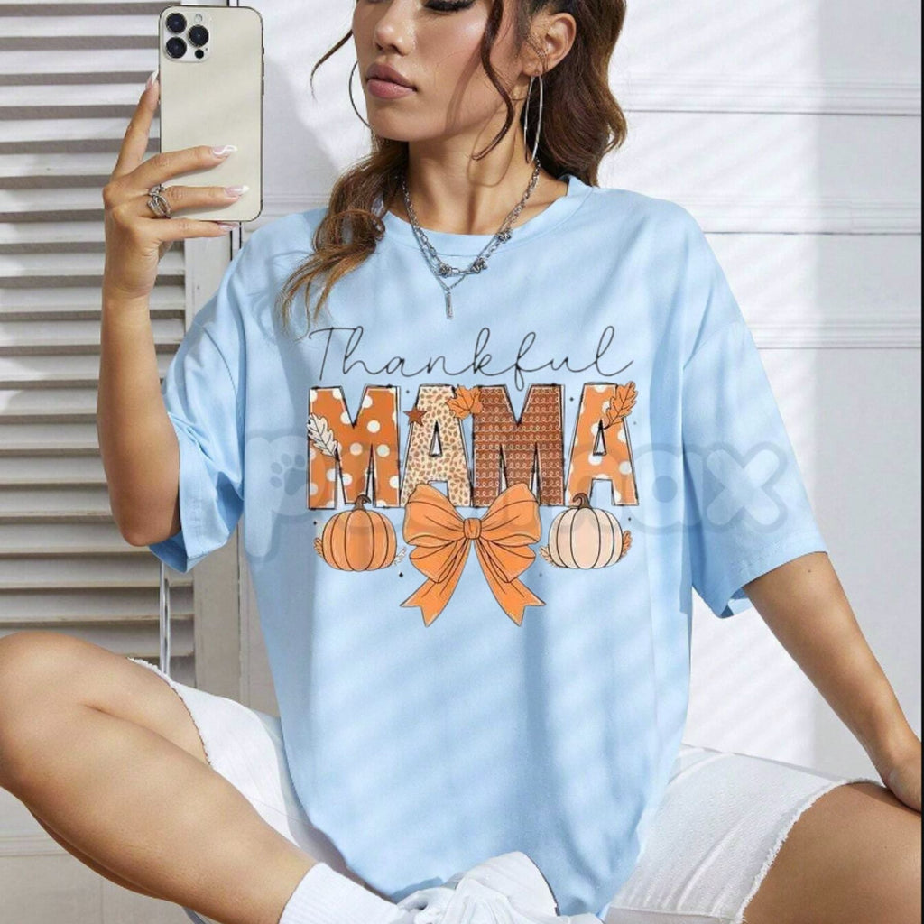 Thankful Mama Coquette Thanksgiving T-Shirt