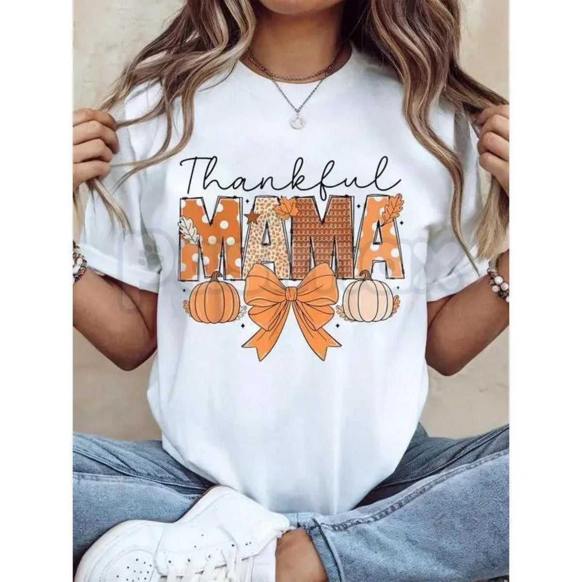 Thankful Mama Coquette Thanksgiving T-Shirt