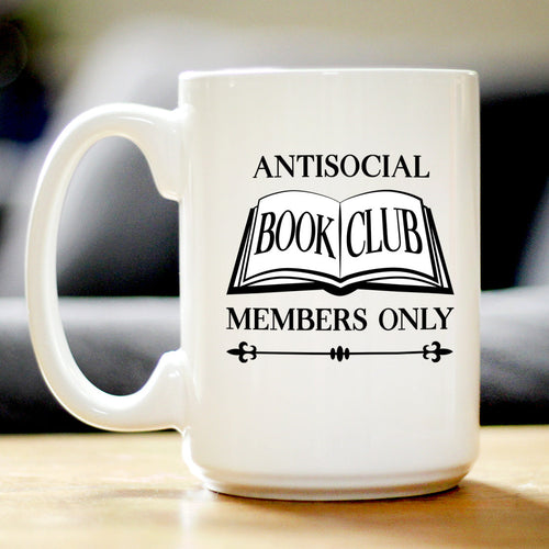 Antisocial Book Club Funny Coffee Mug