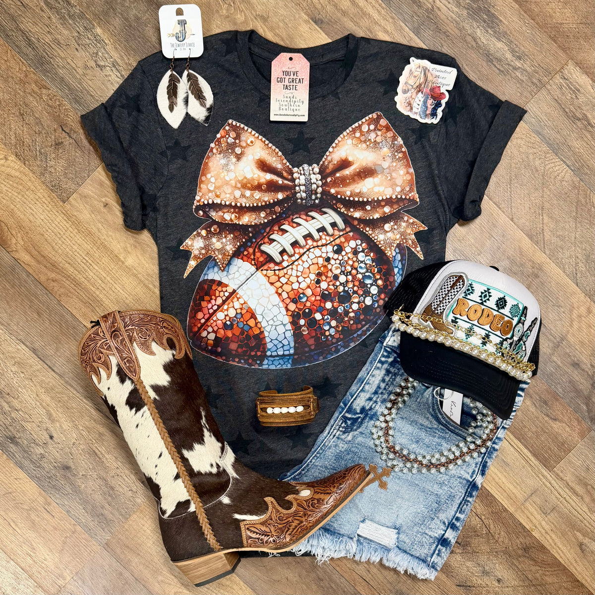 Football & Glitter | Fall Vibes Graphic T-Shirt