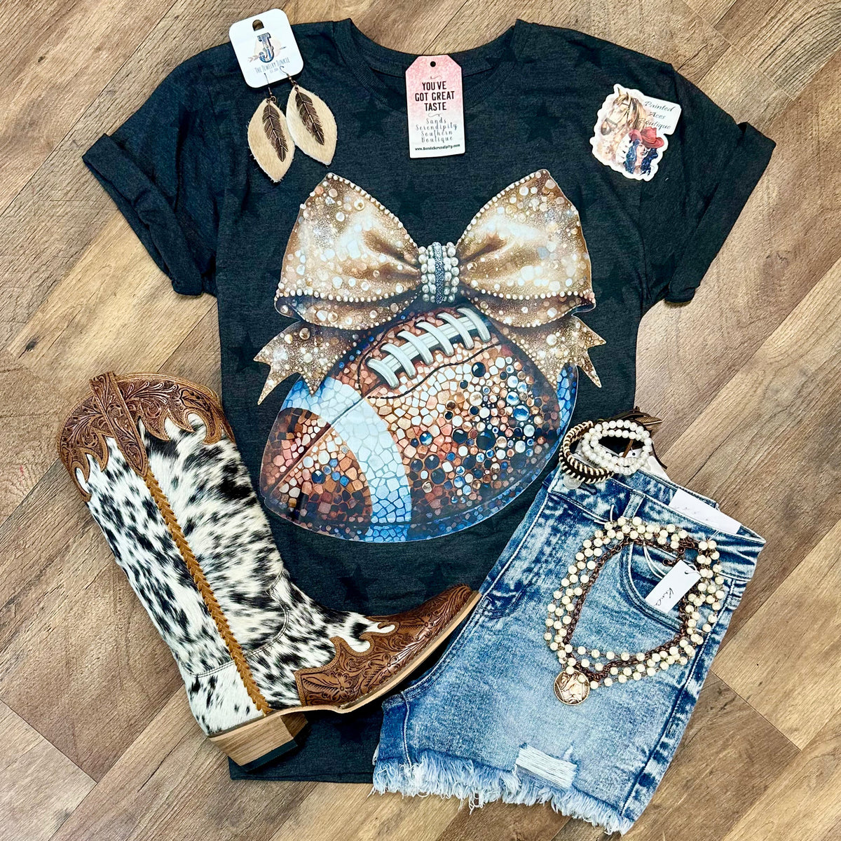 Football & Glitter | Fall Vibes Graphic T-Shirt