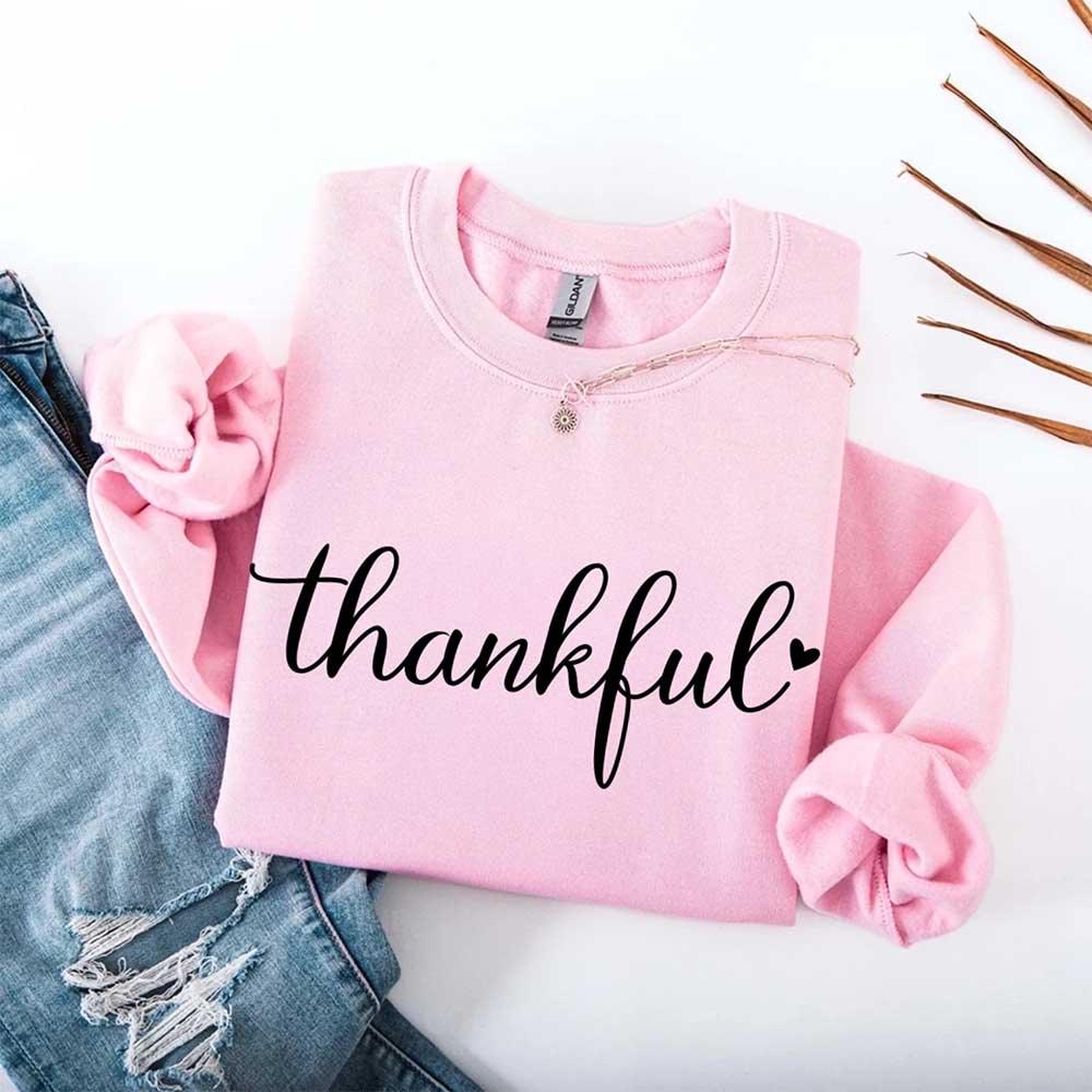 Thankful Sweatshirt for Women - Cozy Thanksgiving Gift Sweater