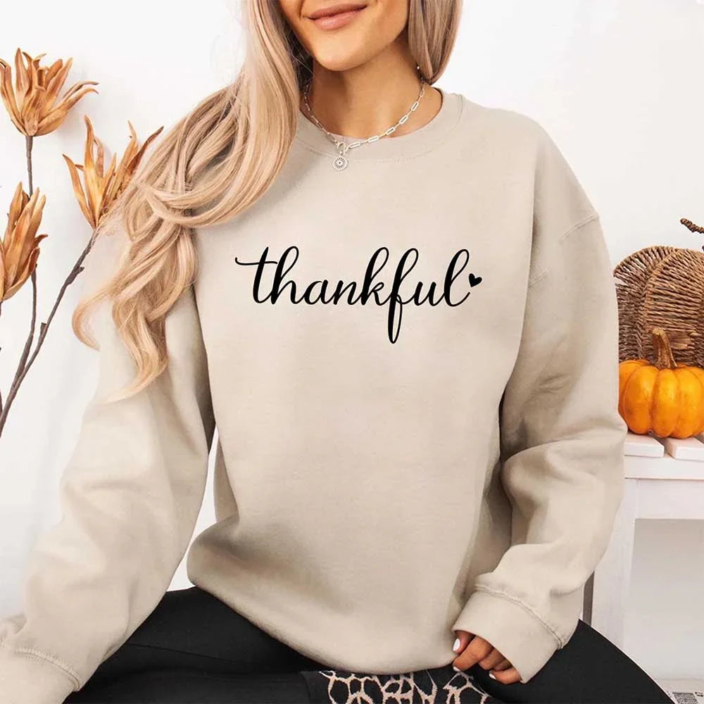 Thankful Sweatshirt for Women - Cozy Thanksgiving Gift Sweater