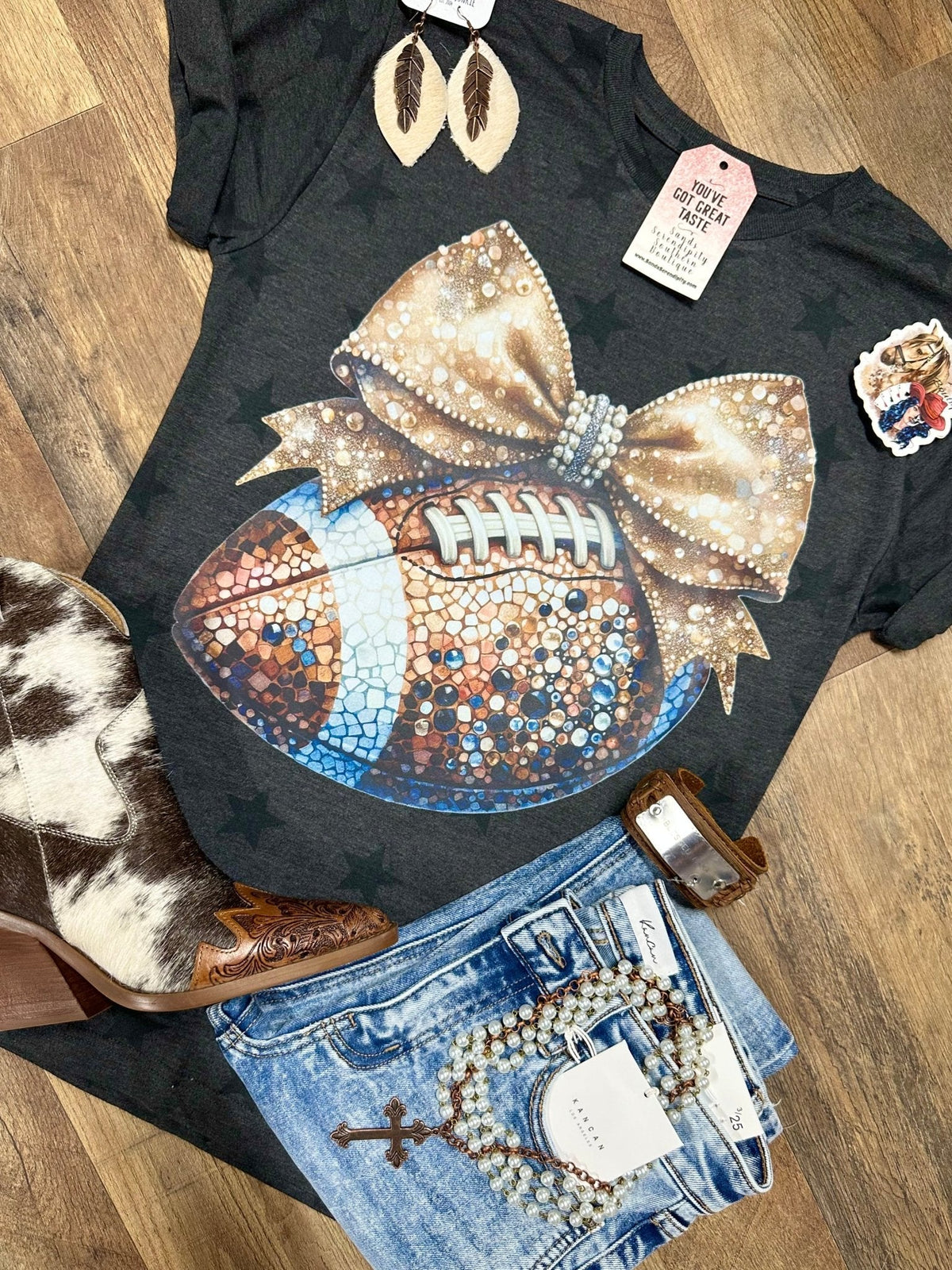 Football & Glitter | Fall Vibes Graphic T-Shirt