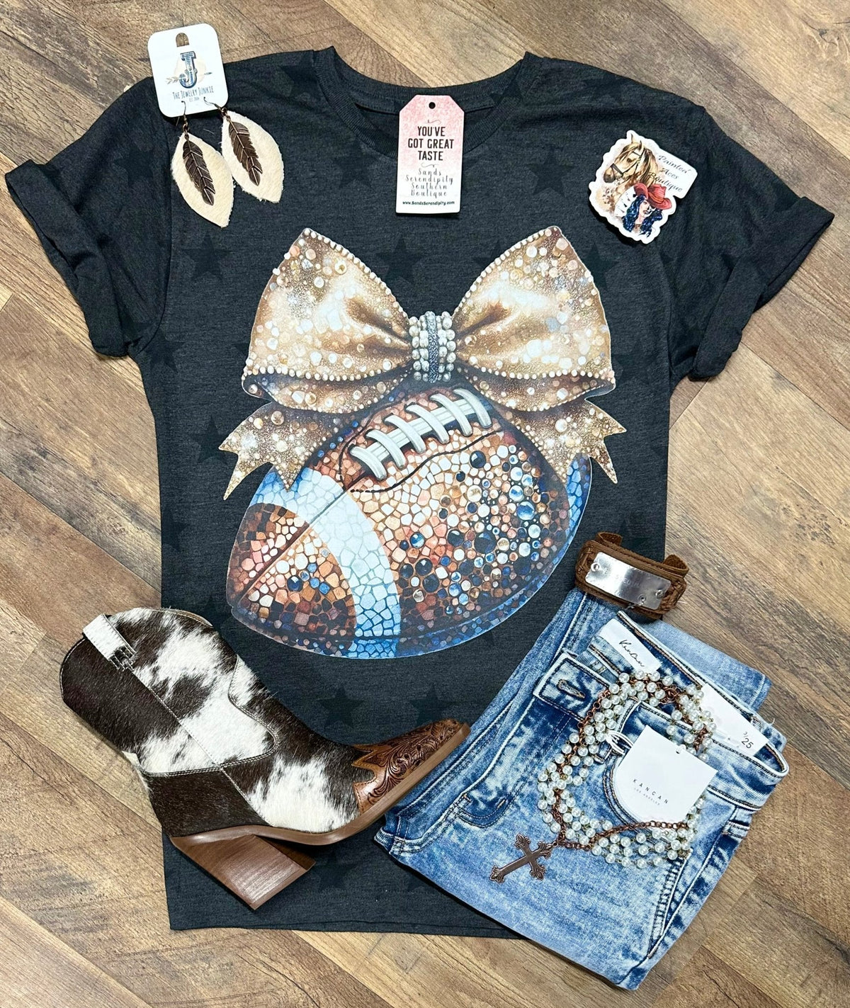 Football & Glitter | Fall Vibes Graphic T-Shirt