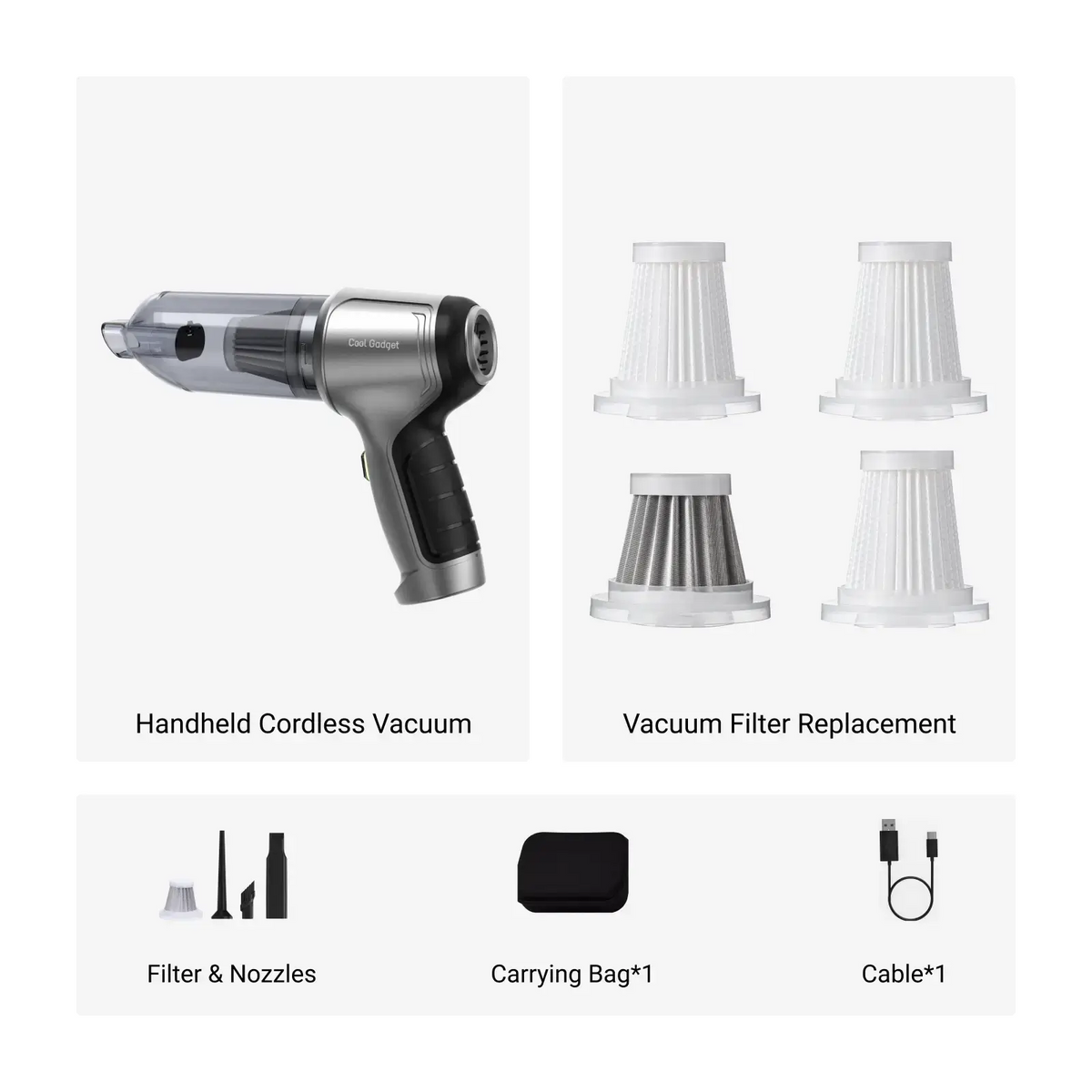 xCool Cordless Handheld Car Vacuum for Car, Home & Pet Hair
