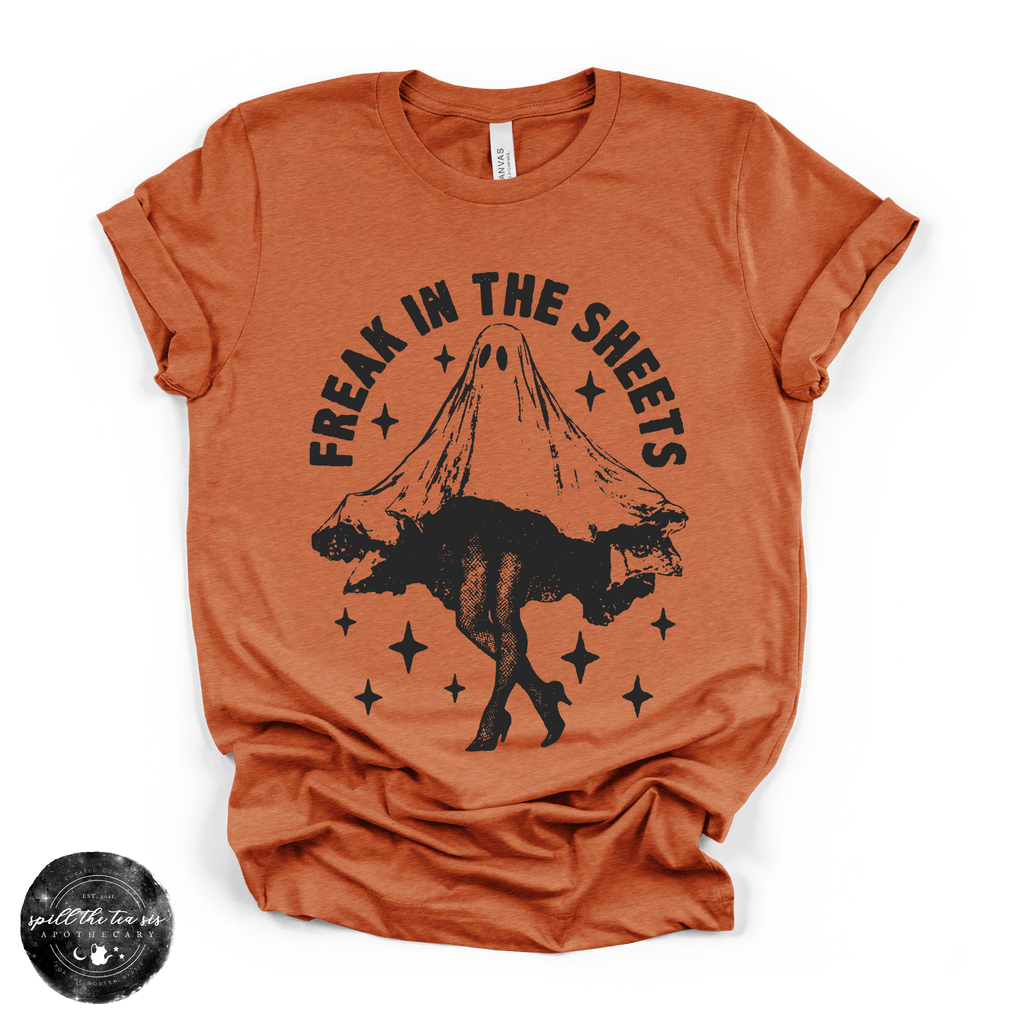 Freak in the Sheets Tee | Funny Ghost Halloween Graphic T-Shirt