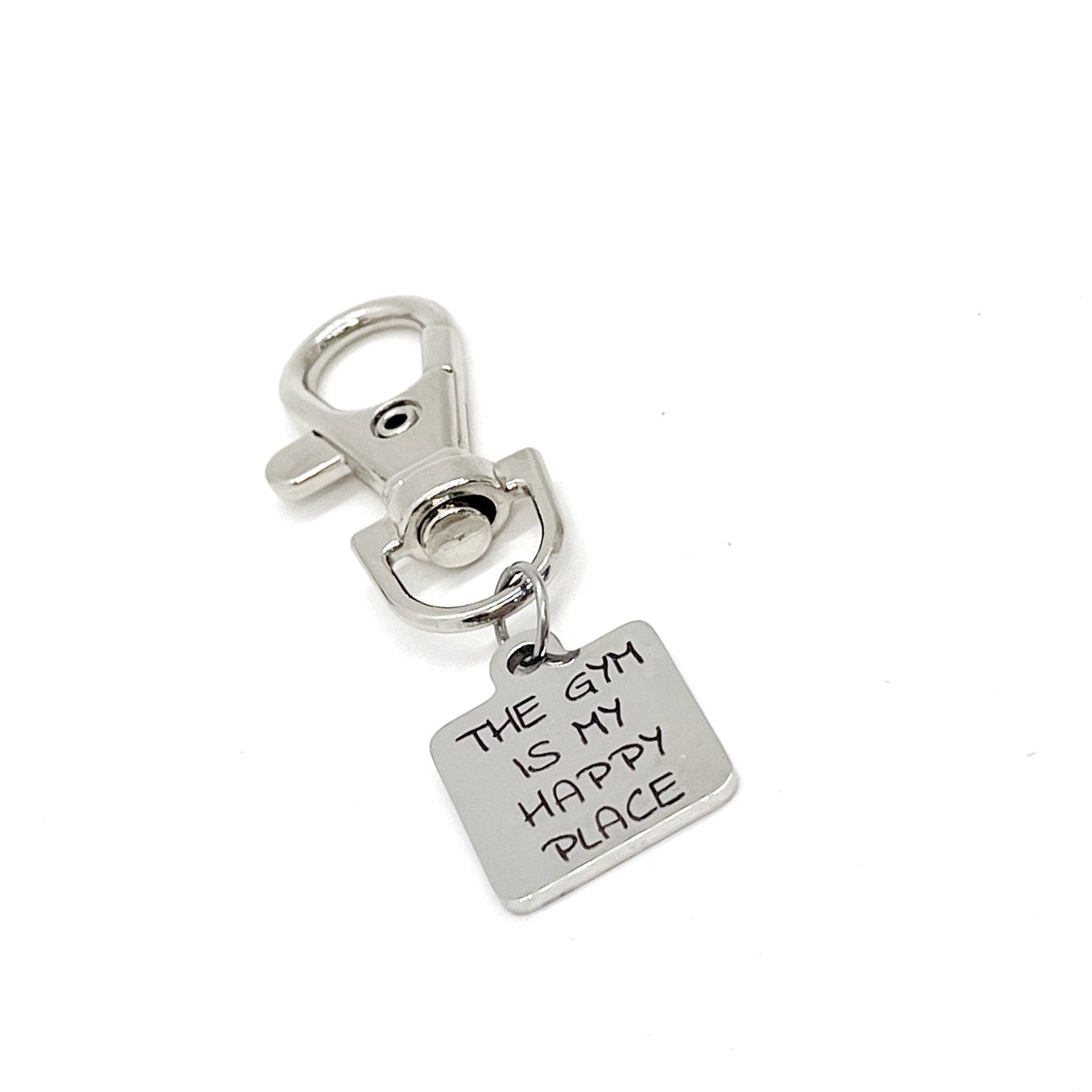 Workout Partner Gift, The Gym Is My Happy Place Clip On Bag Charm, Exercise Bag Charm, Workout Bag Gift, Wife Gift, Husband Gift