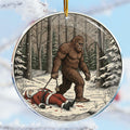 Bigfoot Killed Santa Funny Christmas Ornament